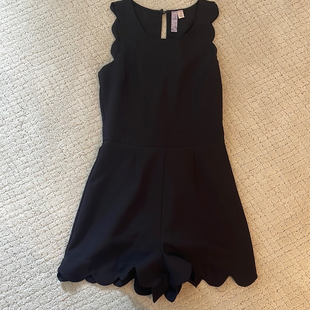 Black Scalloped Romper